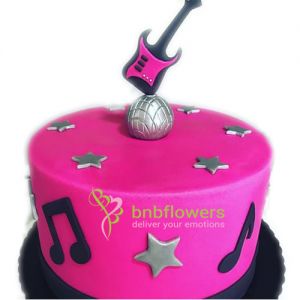 Girly Guitar Theme Cake